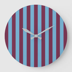 Aston Villa stripes football club colours premier Large Clock