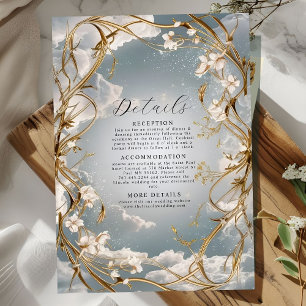 Astonishing Art Nouveau Gold and florals Wedding Enclosure Card