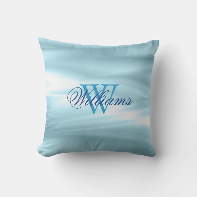 Astonishing Blue Monogram Family Cushion (Front)