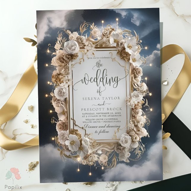 Astonishing Magical Lights Calligraphy Wedding Invitation (Creator Uploaded)