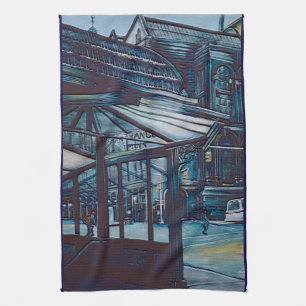 Astor Place Aborigines, NYC Tea Towel