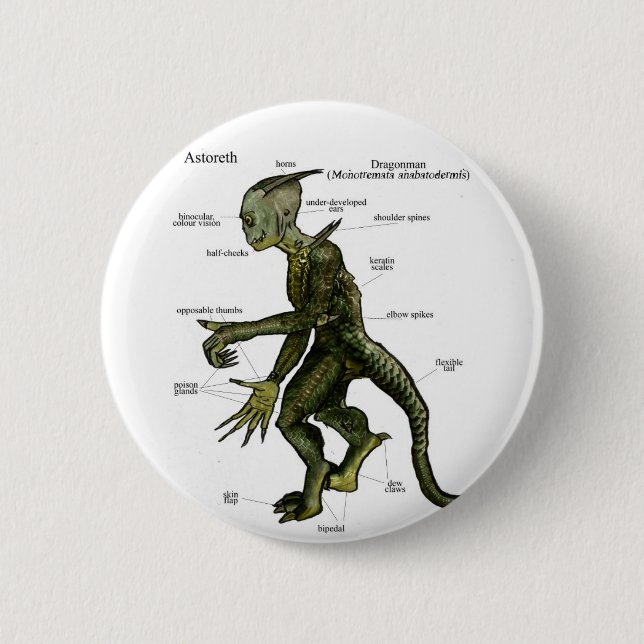 Astoreth: Dragonman 6 Cm Round Badge (Front)