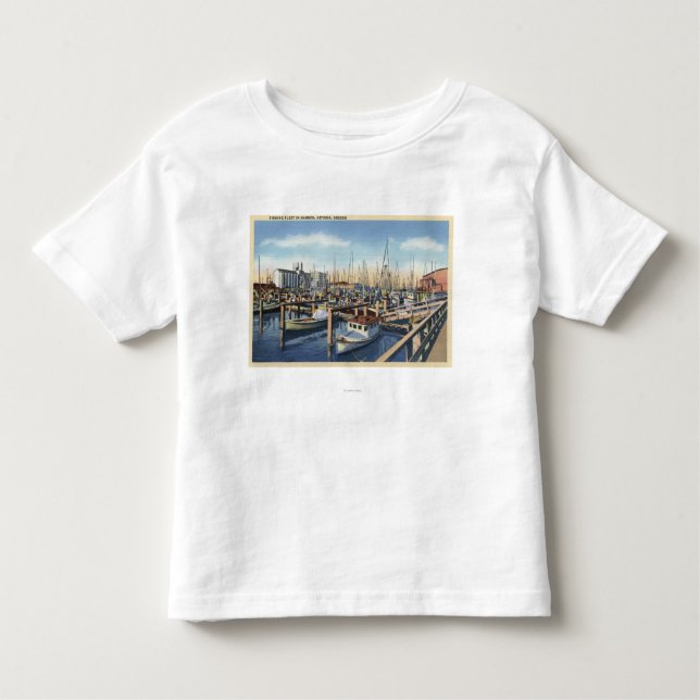 Astoria, Oregon - Fishing Fleet in Harbour Toddler T-Shirt (Front)