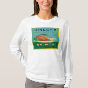 Astoria, Oregon - Kinney's Salmon Case Label T-Shirt