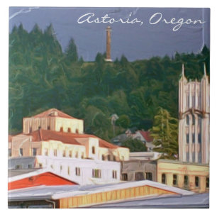 Astoria Oregon Large (6" X 6") Ceramic Photo Tile