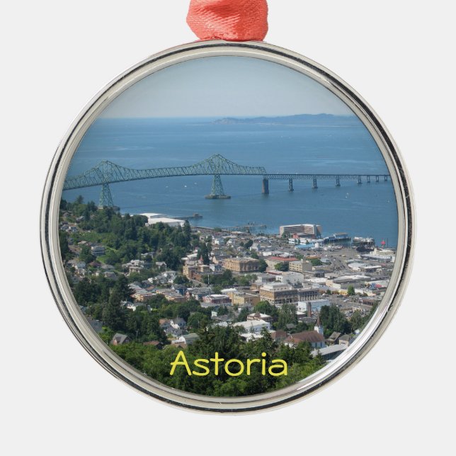 Astoria, Oregon Metal Tree Decoration (Front)