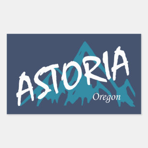 Astoria Oregon Mountains Rectangular Sticker