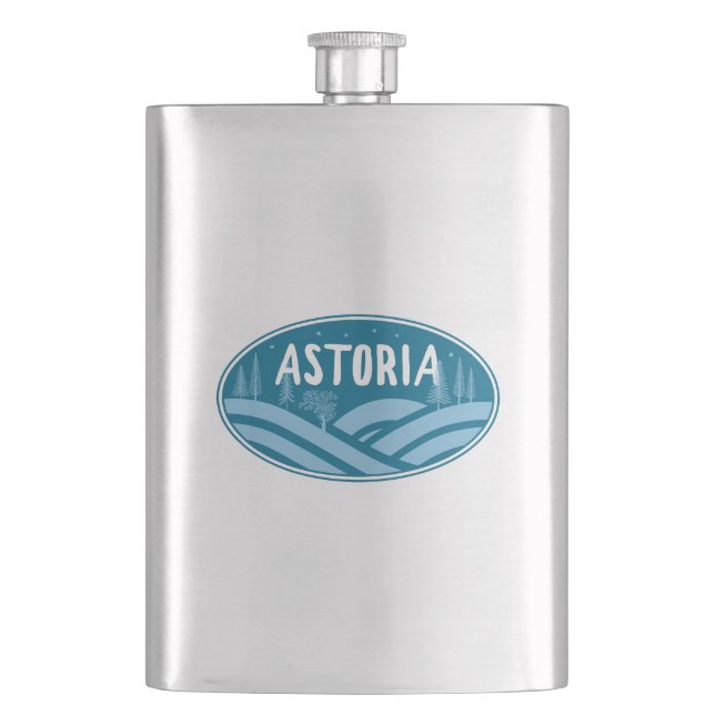 Astoria Oregon Outdoors Hip Flask (Front)