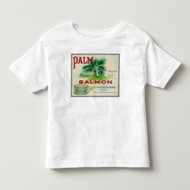 Astoria, Oregon - Palm Salmon Case Label Toddler T-Shirt (Front)