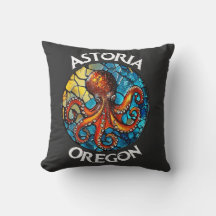 Astoria Oregon Stained Glass Octopus