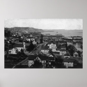 Astoria, Oregon Town View Looking West Poster