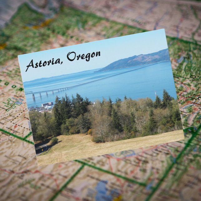 Astoria, Oregon Travel Photo Postcard (In Situ Map)