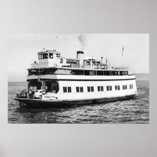 Astoria, Oregon View of Ferry Astoria Photograph Poster