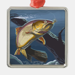 Astoria, OregonCutthroat Trout Cross-Section Metal Ornament