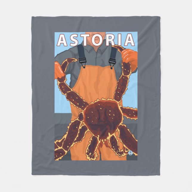 Astoria, OregonKing Crab Fleece Blanket (Front)