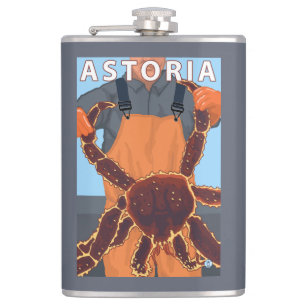 Astoria, OregonKing Crab Hip Flask