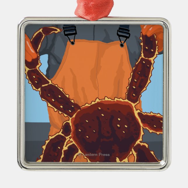 Astoria, OregonKing Crab Metal Tree Decoration (Front)