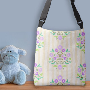 Astors Bouquet Lavender Floral Pattern Crossbody Bag