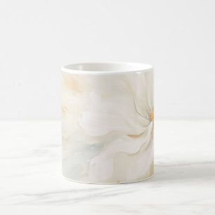 Astounding white flower abstract painting. coffee mug