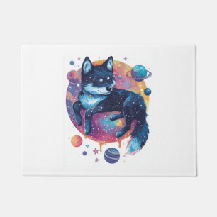 Astral Akita – Cosmic Space Dog Doormat