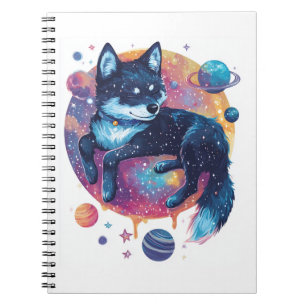 Astral Akita – Cosmic Space Dog Notebook