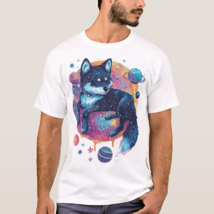 Astral Akita � Cosmic Space Dog T-Shirt