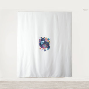 Astral Akita – Cosmic Space Dog Tapestry