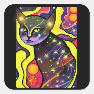 Astral Cat- Square Sticker