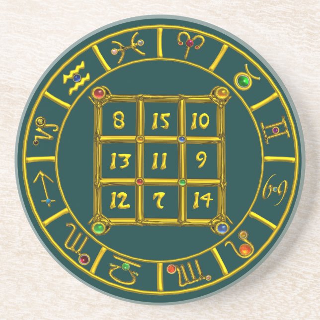 ASTRAL CODE / MAGIC SQUARE 33 ,green Coaster (Front)