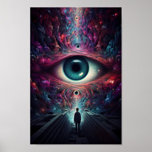 Astral Gaze Optical Illusion Poster