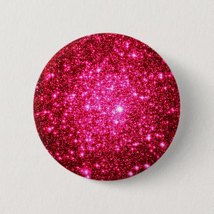 Astral Glitter Hot Pink 6 Cm Round Badge