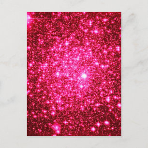 Astral Glitter Hot Pink Postcard