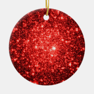 Astral Glitter Red Christmas Ornaments