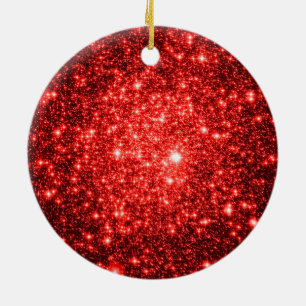 astral glitter Red Christmas Tree Ornament