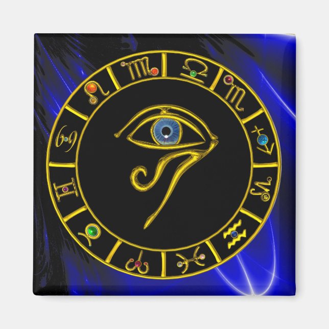 ASTRAL HORUS EYE,BLUE TALISMAN Astrology Chart Magnet (Front)