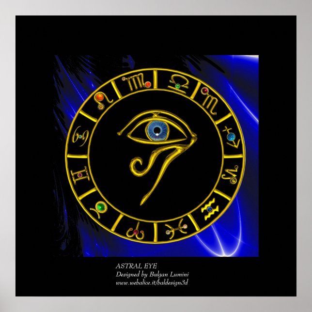 ASTRAL HORUS EYE / BLUE TALISMAN Zodiac Chart (Front)