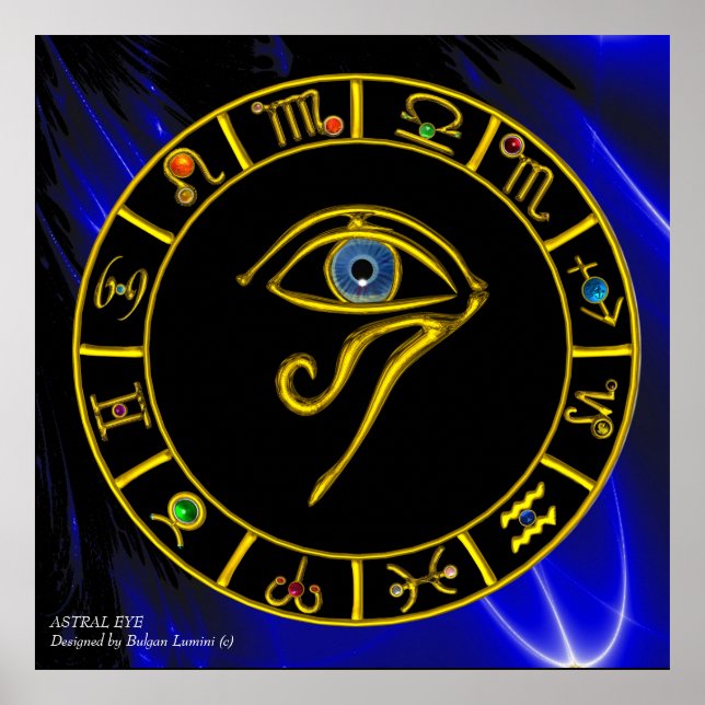 ASTRAL HORUS EYE / BLUE TALISMAN Zodiac Chart (Front)