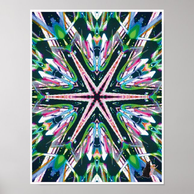 Astral Kinetic Collage Kaleidoscope Poster (Front)