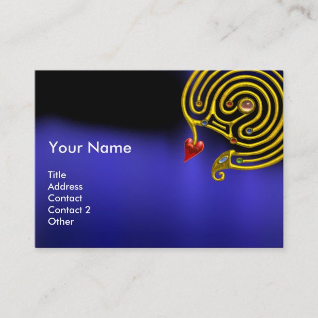 ASTRAL LABYRINTH,ASTROLOGY ZODIAC CHART Black Blue Business Card (Front)