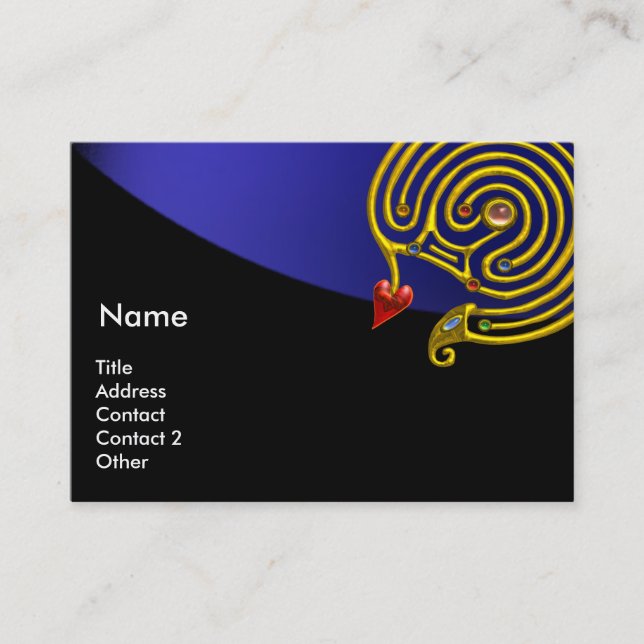 ASTRAL LABYRINTH,ASTROLOGY ZODIAC CHART Black Blue Business Card (Front)