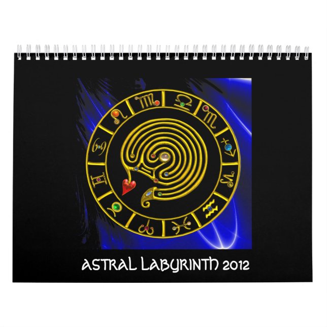 ASTRAL LABYRINTH GOLD ZODIAC CHART Astrology Calendar (Cover)