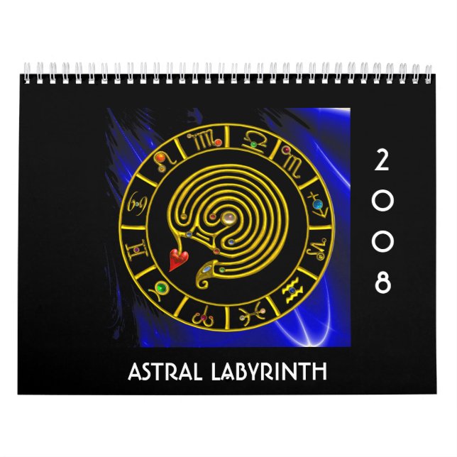 ASTRAL LABYRINTH GOLD ZODIAC CHART Astrology Calendar (Cover)