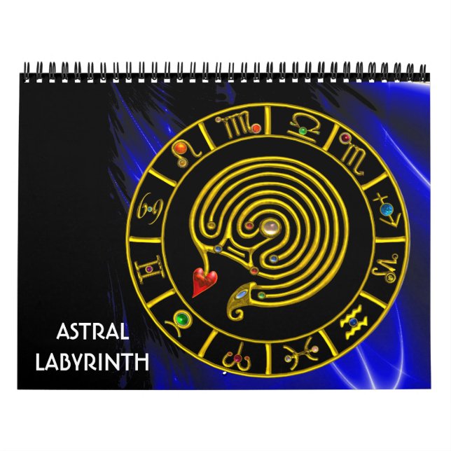 ASTRAL LABYRINTH GOLD ZODIAC CHART Astrology Calendar (Cover)