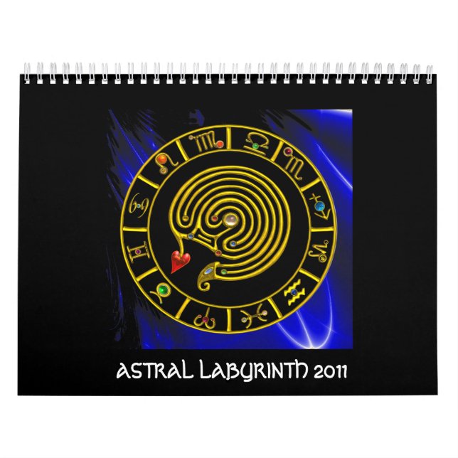 ASTRAL LABYRINTH GOLD ZODIAC CHART Astrology Calendar (Cover)