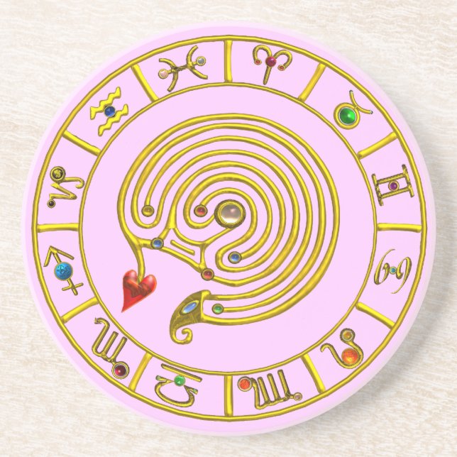 ASTRAL LABYRINTH pink Coaster (Front)