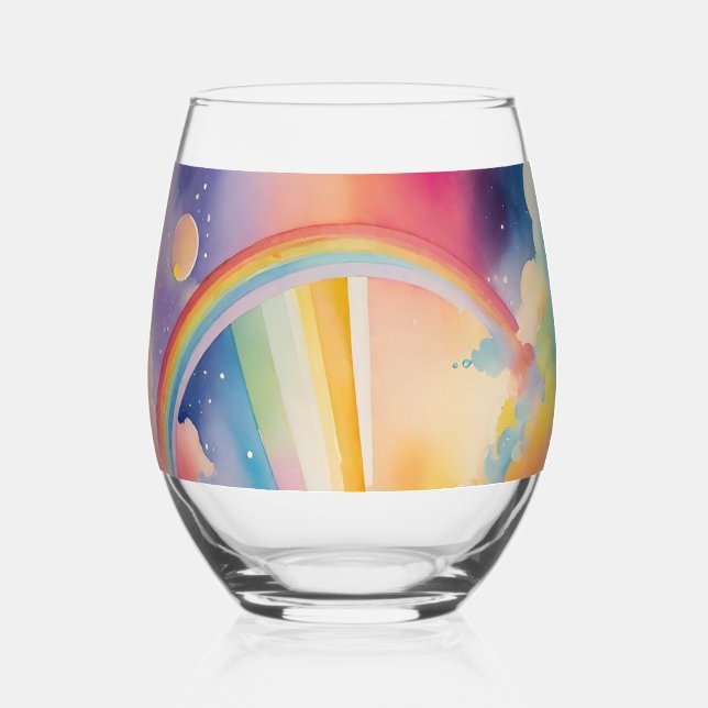 Astral Light Soul Travel Program Water Stemless Wine Glass (Front)