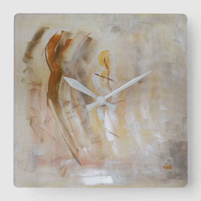 'Astral Lights' by Ramona Walach Square Wall Clock (Front)