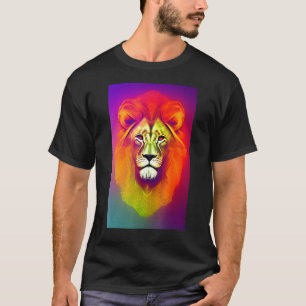 Astral Lion Portrait Psychedelic Cosmic Trippy T-Shirt