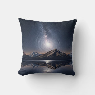 Astral Mountain Reflection - Galaxy Art Print Cushion