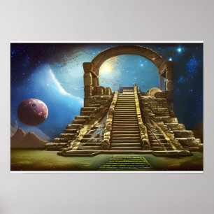 Astral Ruins Digital Art Poster